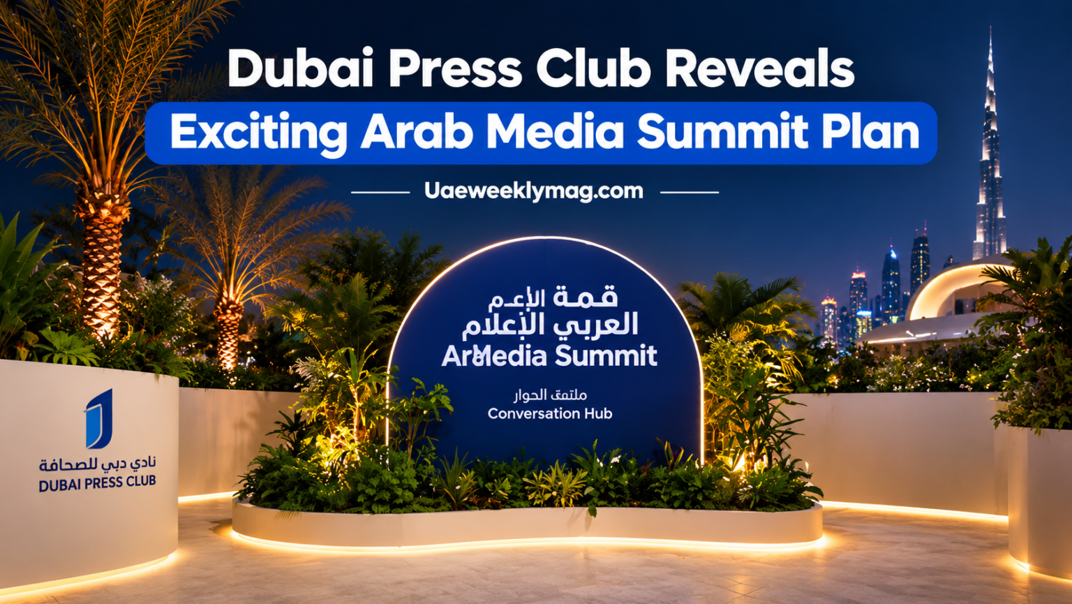 Dubai Press Club platform setup at the Arab Media Summit 2026